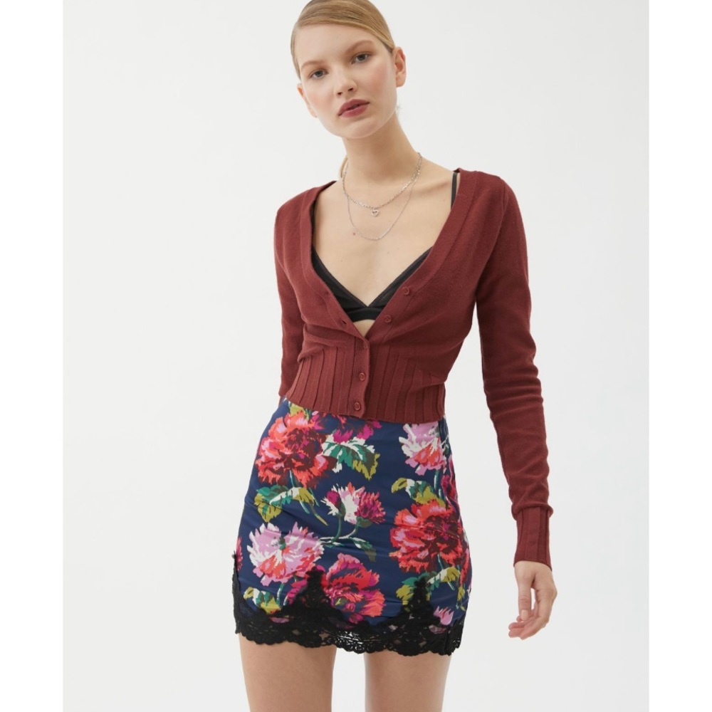 UO Under The Moon Satin Mini Skirt